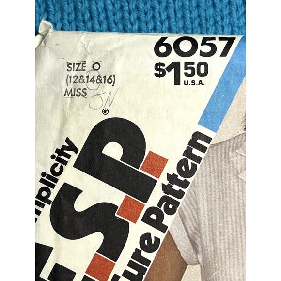 Simplicity 6057 Sewing pattern blouse shorts 1980s size 12 14 - Picture 2 of 6